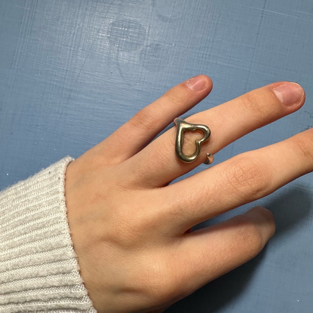 Tiffany and co Elsa peretti collection open heart vintage ring, size 6